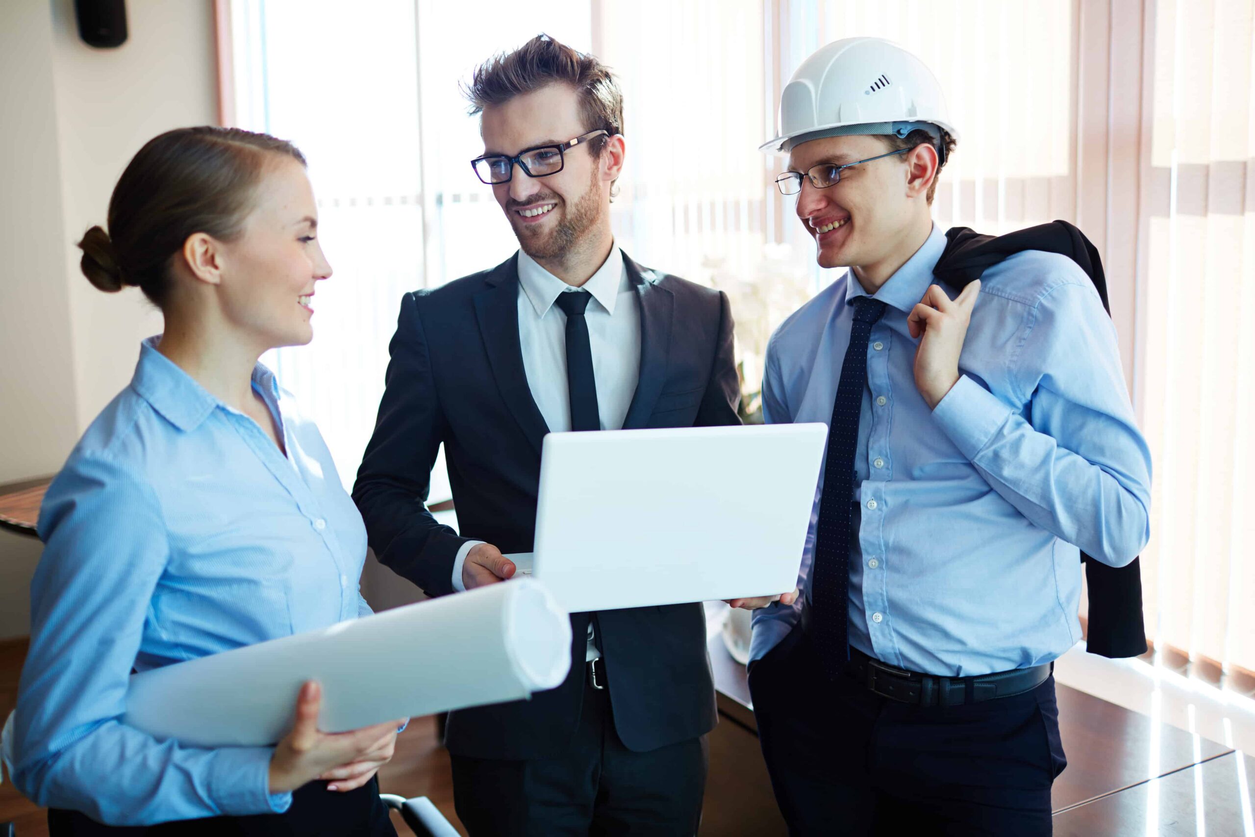 Business professionals meeting with laptop